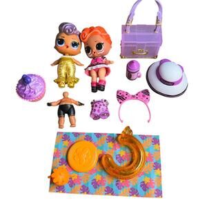 Set of 2 LOL Surprise Dolls w/ Loves Crayola Tots Doll Purple Accessories‎